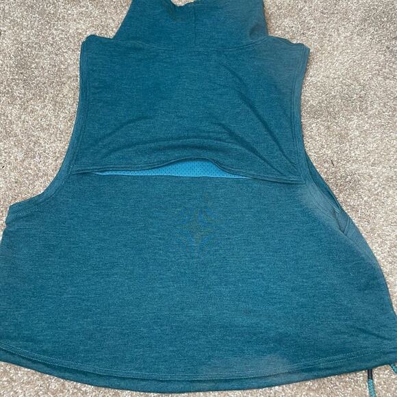 Under Armour tank top sweatshirt material forest green muck neck sleeveless SZ S - Picture 4 of 8